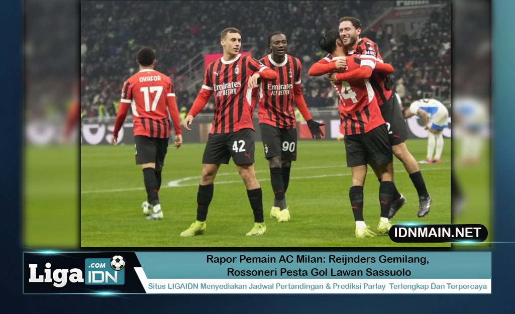 Rapor Pemain AC Milan: Reijnders Gemilang, Rossoneri Pesta Gol Lawan Sassuolo