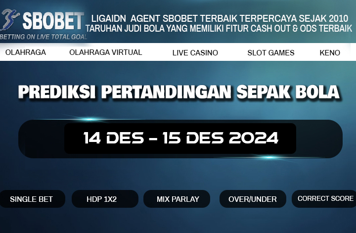 PREDIKSI BOLA 14 DES – 15 DES 2024