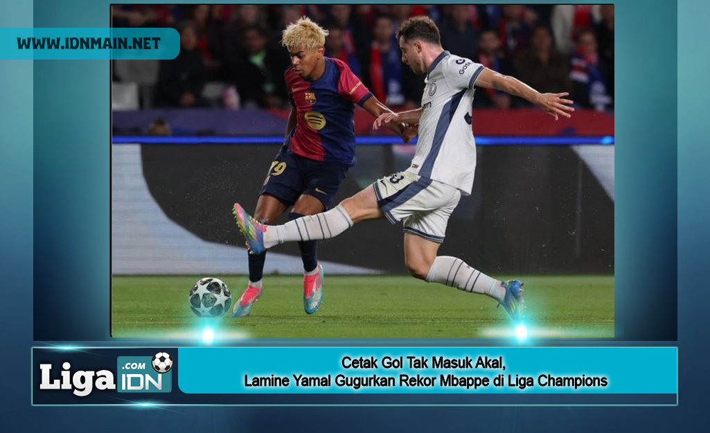 Cetak Gol Tak Masuk Akal, Lamine Yamal Gugurkan Rekor Mbappe di Liga Champions