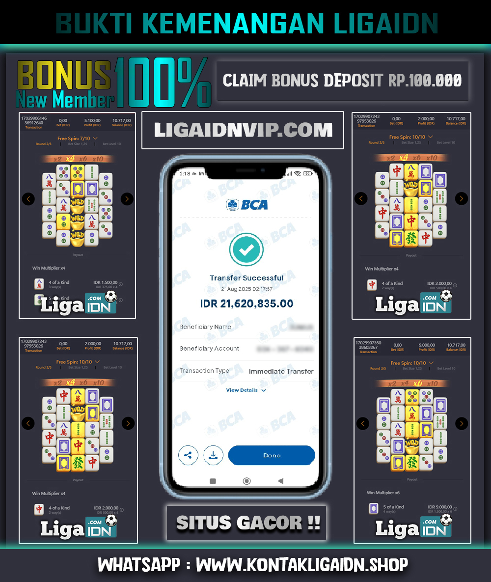 BUKTI KEMENANGAN MEMBER TANGGAL 21 AGUSTUS 2025